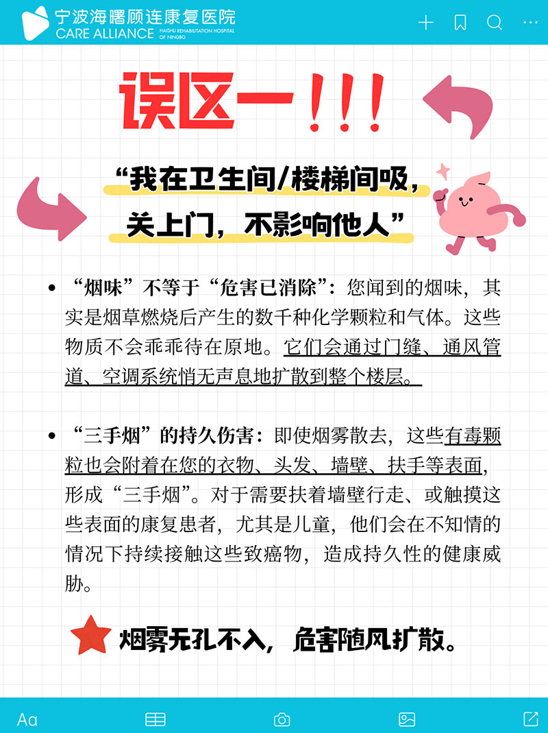 宁波海曙顾连康复医院科普：医院吸烟常见误区解读